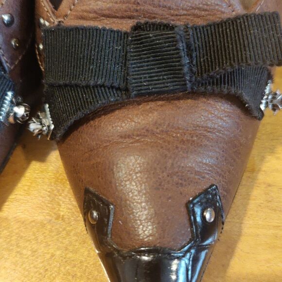 Prada size 37.5 brown and black authenticated kitten heels Made in Italy - Picture 12 of 16